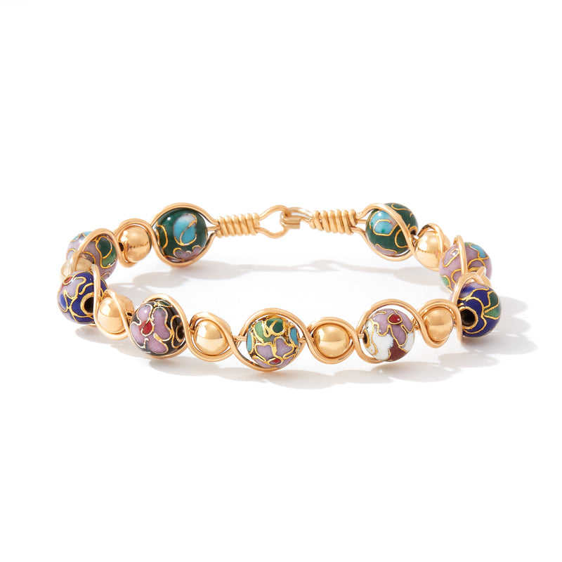 Cloisonne Bracelet | 14K Gold Artist Wire | Ronaldo Designer Jewelry