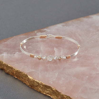 Divine Plan Bracelet in Silver with 14K Gold Artist Wire Wraps