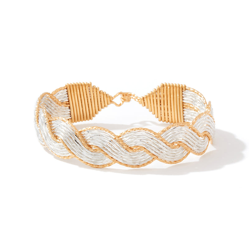 Aurora Bracelet | 14K Gold Artist Wire and Sterling Silver | Ronaldo Designer Jewelry
