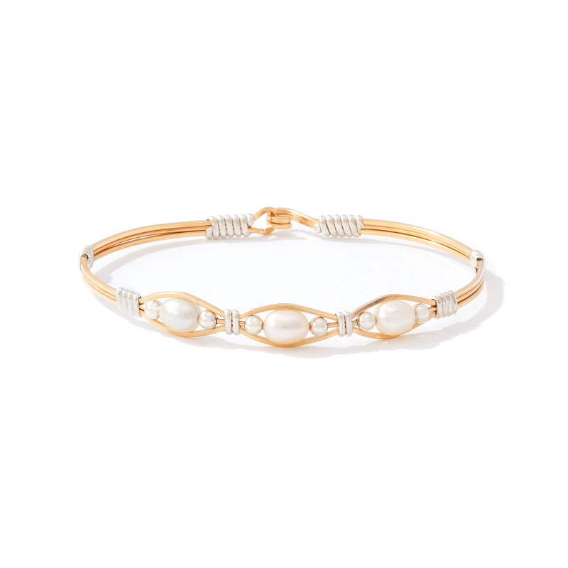 Bella Bracelet | 14K Gold Artist Wire with Sterling Silver Wraps and Beads | Ronaldo Designer Jewelry