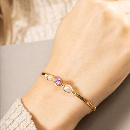 Puppy Love Bracelet in 14K Gold Artist Wire with Sterling Silver Wraps