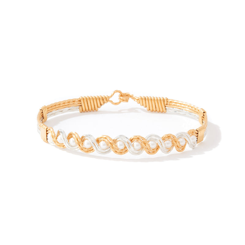 Head Over Heels Bracelet | 14K Gold Artist Wire and Sterling Silver | Ronaldo Designer Jewelry