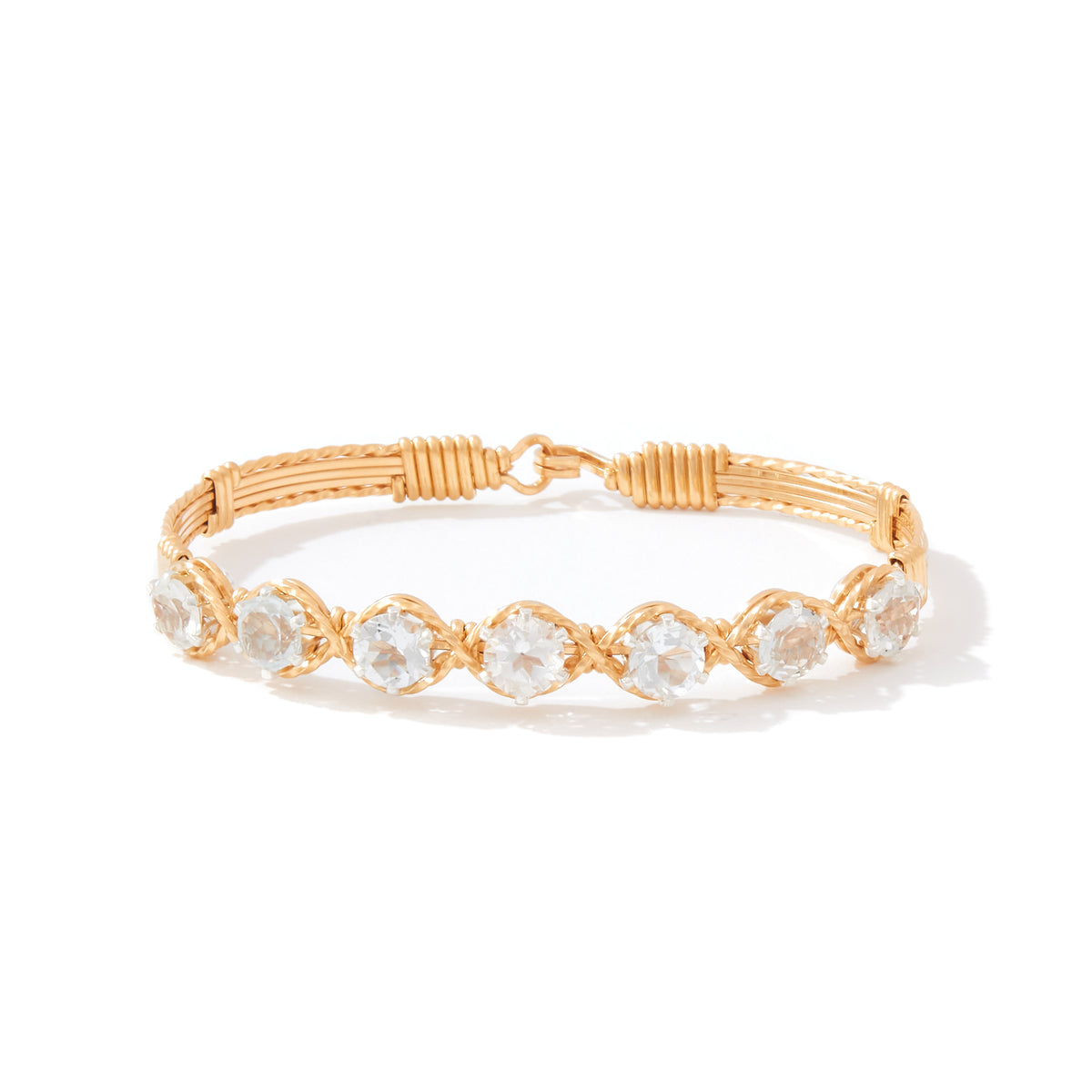 Dawn Bracelet With White Topaz Stone | 14K Gold Artist Wire | Ronaldo Designer Jewelry