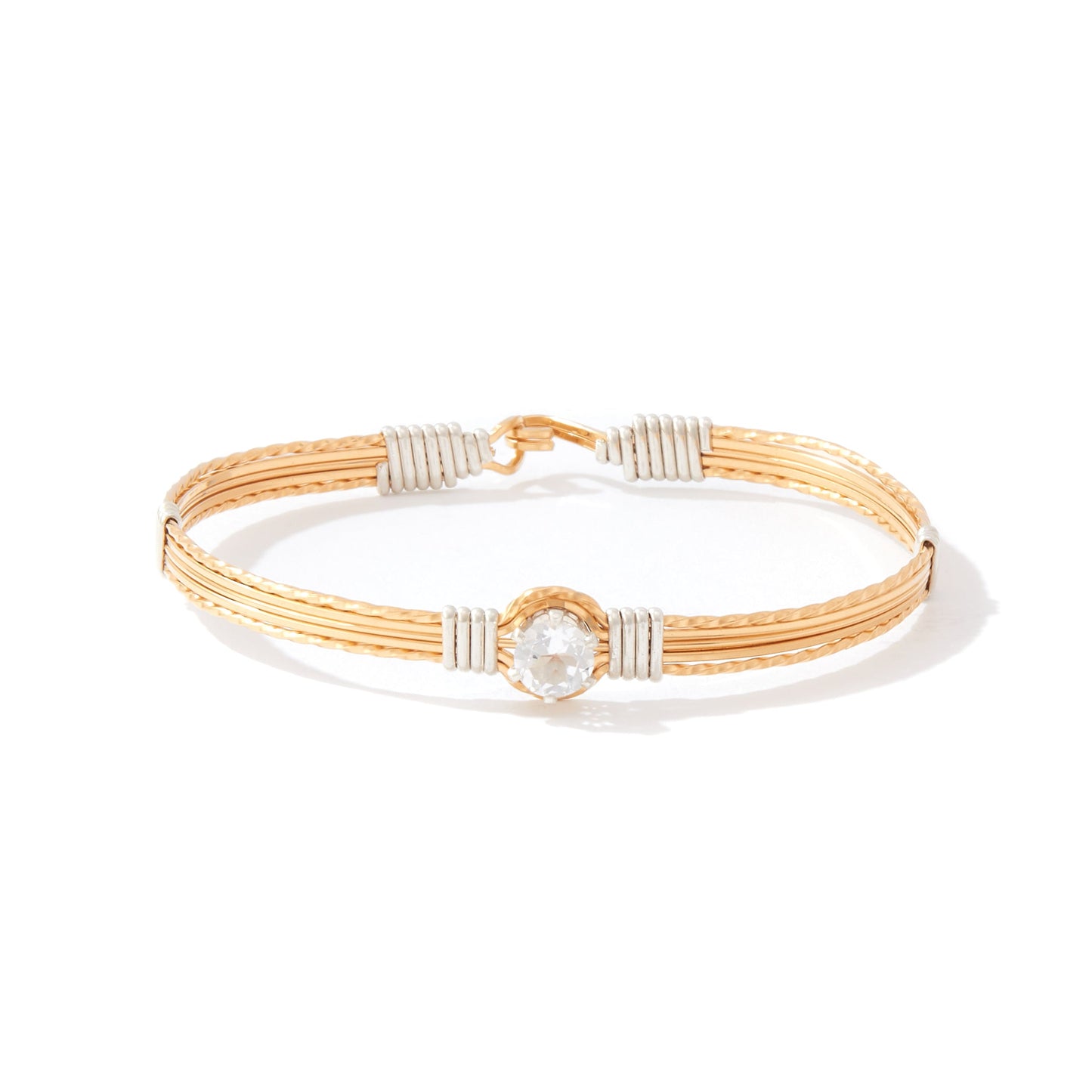 Shining Star Bracelet in 14K Gold Artist Wire with Silver Wraps