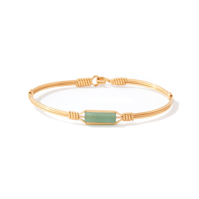 A Moment in Time Bracelet With Aventurine Stone | 14K Gold Artist Wire | Ronaldo Designer Jewelry