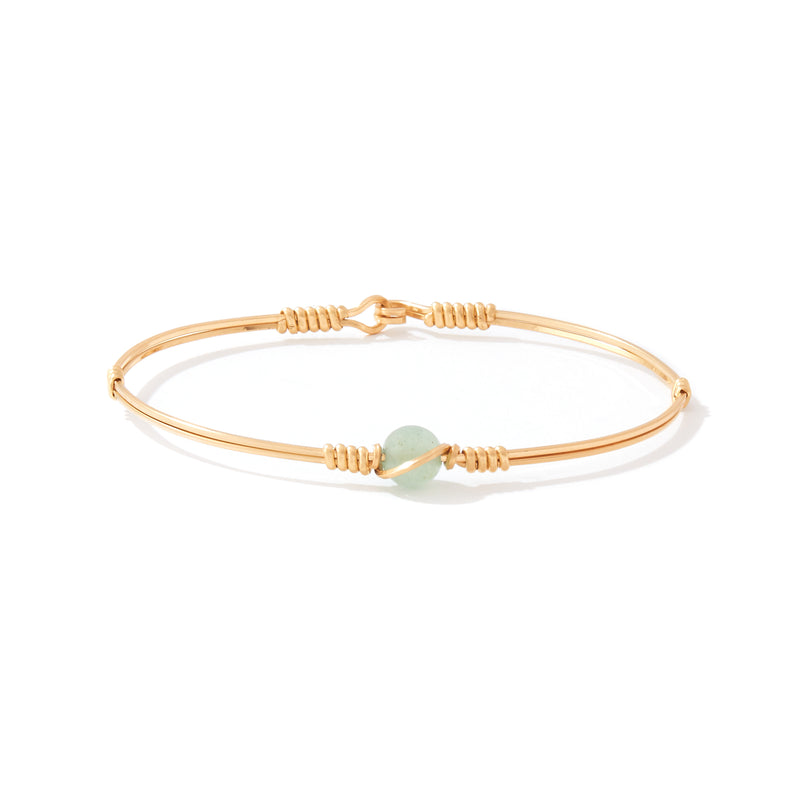 Breathe Bracelet With Aventurine Stone | 14K Gold Artist Wire | Ronaldo Designer Jewelry