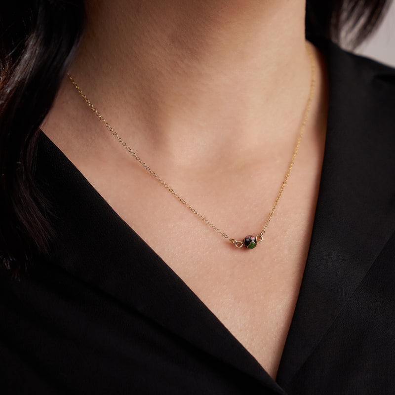 Cloisonne Necklace | 14K Gold Artist Wire | Lifestyle Shot | Ronaldo Designer Jewelry