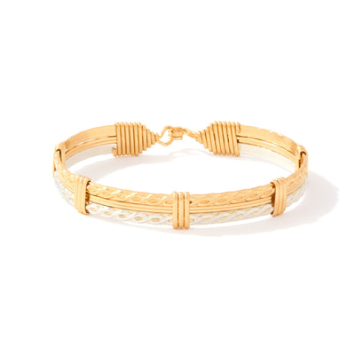 Finishing Touch Bracelet | Sterling Silver Wire with Gold-Filled and Silver Alternating Beads | Ronaldo Designer Jewelry