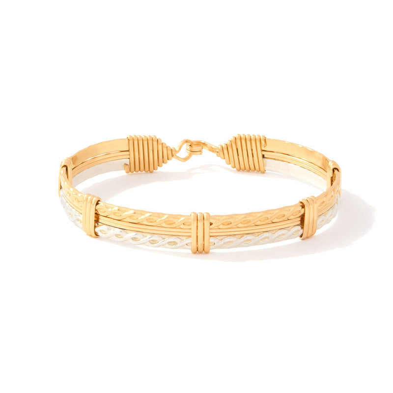 Finishing Touch Bracelet | Sterling Silver Wire with Gold-Filled and Silver Alternating Beads | Ronaldo Designer Jewelry