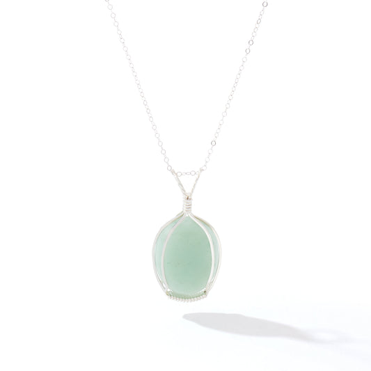 Semi-Precious Cabochon Pendant Sterling Silver