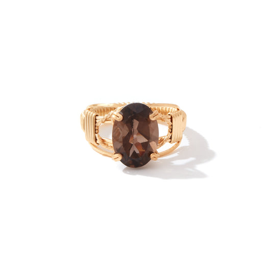 Gemstone Ring  | 14K Gold Artist Wire | Smokey Quartz | Ronaldo Designer Jewelry