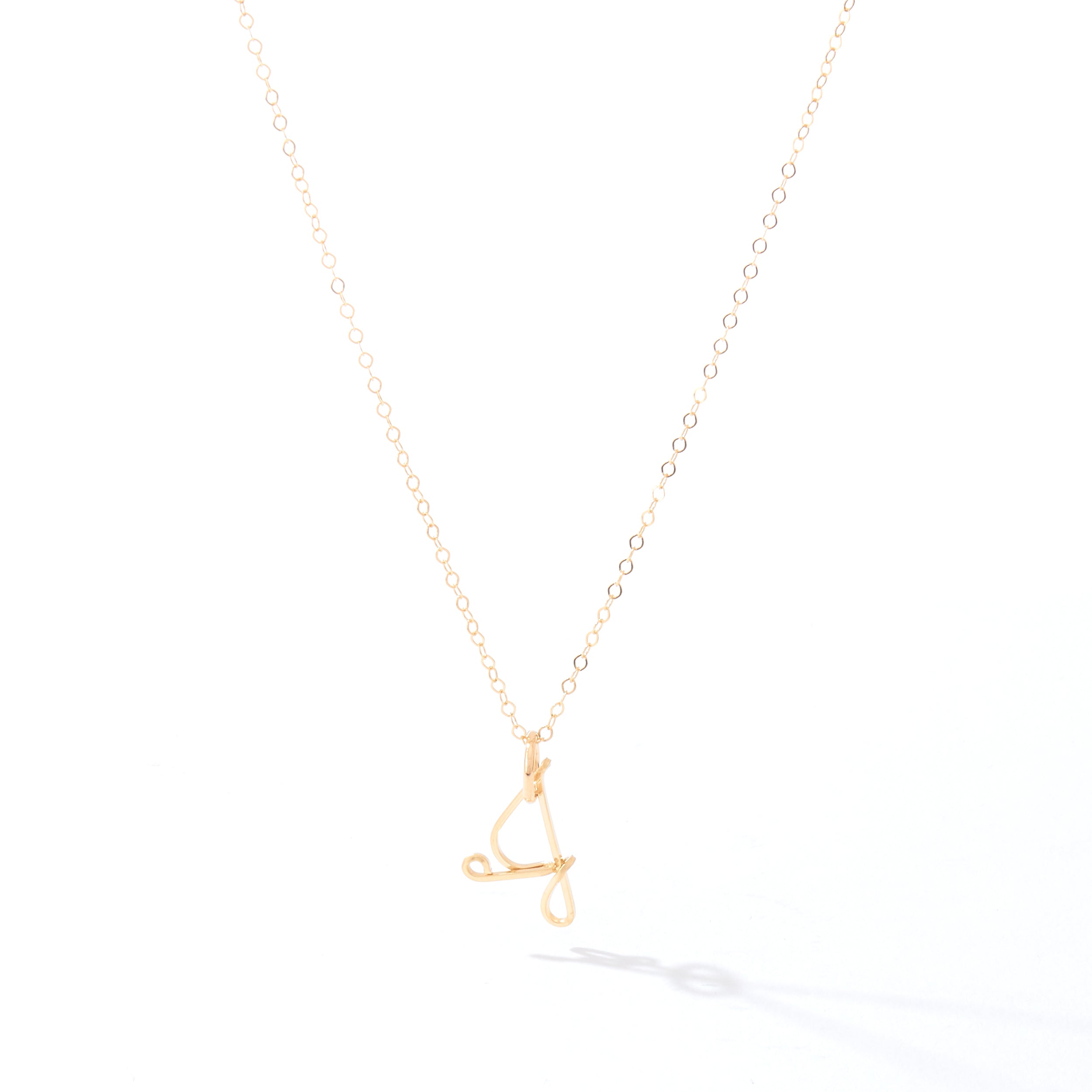 Diamond Initial Necklace White Gold - J. LUU